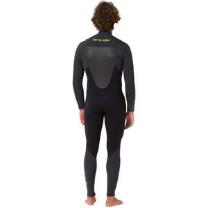 2019 Animal Mens Lava 4/3mm GBS Chest Zip Wetsuit Black AW9SQ004