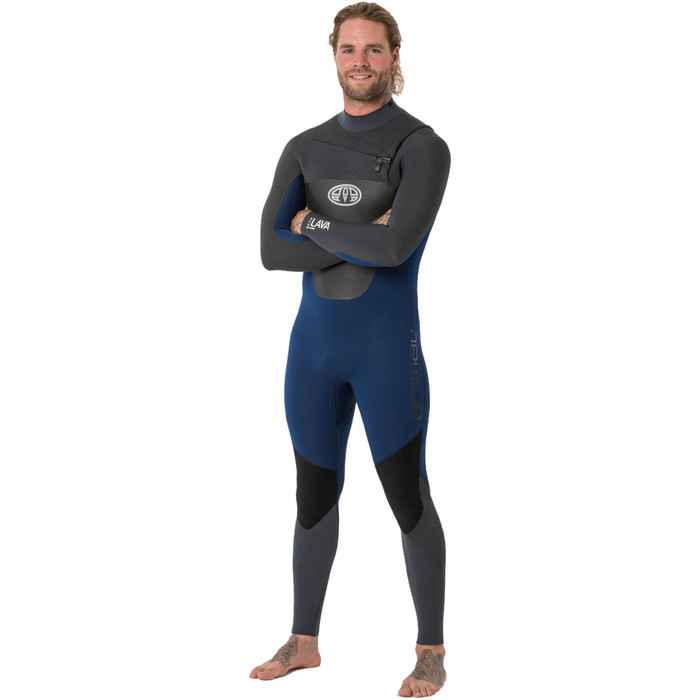 Animal Dos Homens Lava 5/4/3mm Chest Zip Gbs Wetsuit Escuro Navy Aw8wn107