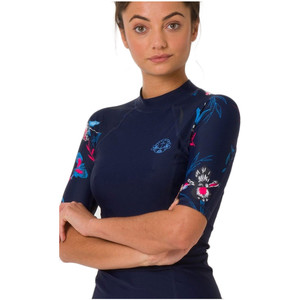 2019 Animal Womens Nessea Short Sleeve Rash Vest Mid Navy CL9SQ341
