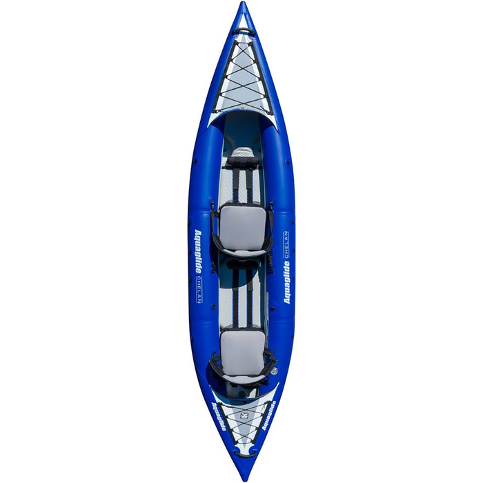 2019 Aquaglide Chelan Hb Two 1-2 Man Kayak Gonfiabile Ad Alta Pressione Blu - Kayak Only Agche2