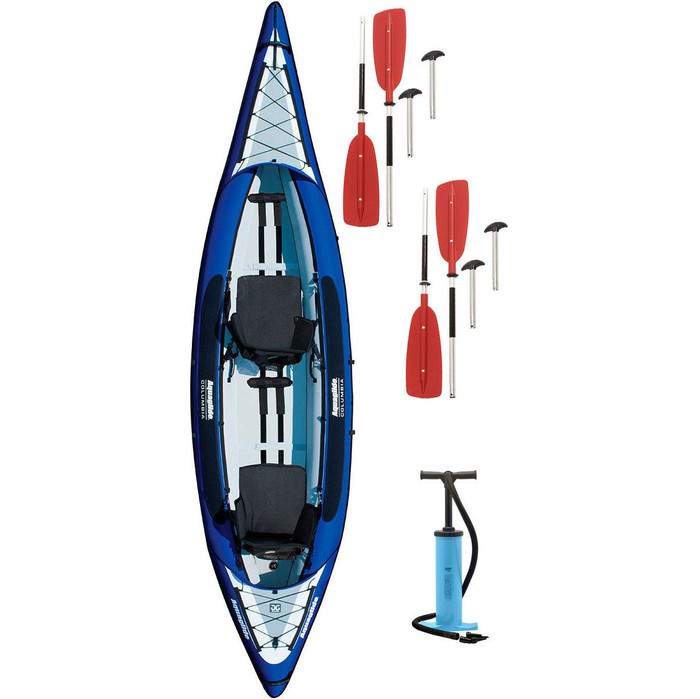 2024 Aquaglide Columbia Xp 2 Man Kayak Touring + 2 Remos Gratis + Bomba