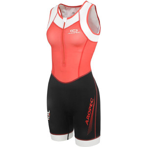 2019 Aropec Womens Tri-Slick Lycra Triathlon Suit Black Coral S3TS115W
