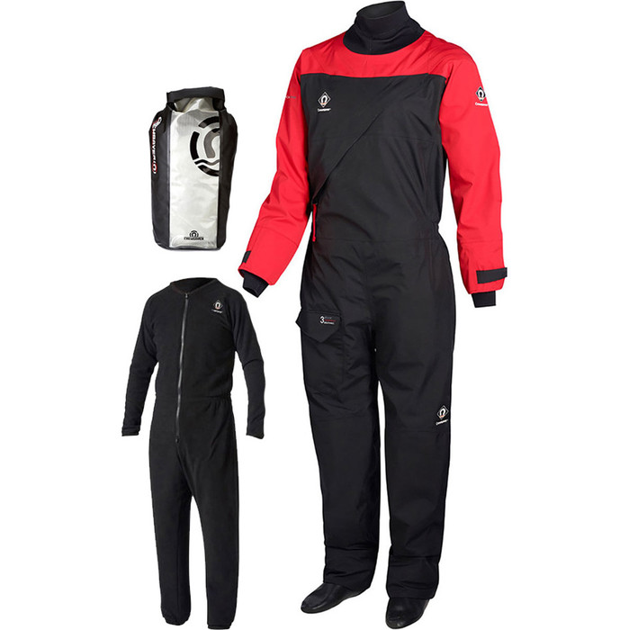 Crewsaver Atacama Sport Drysuit Dry Suit INCLUDING UNDERSUIT RED BLACK Mens / 