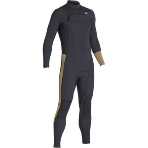 2019 Billabong Men's 4/3mm Furnace Revoluo Chest Zip Wetsuit Areias Negras N44m02