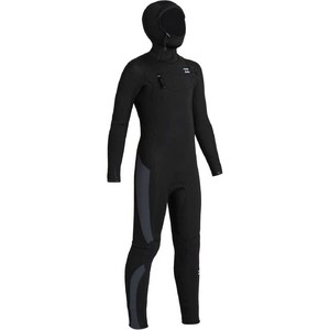 2020 Billabong Junior Absolute 5/4mm Hooded Chest Zip Wetsuit U45B91 - Black