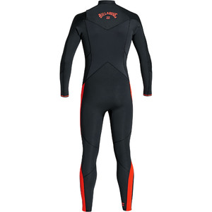 2020 Billabong Junior Boys Furnace Absolute 4/3mm Chest Zip GBS Wetsuit S44B61 - Red Orange