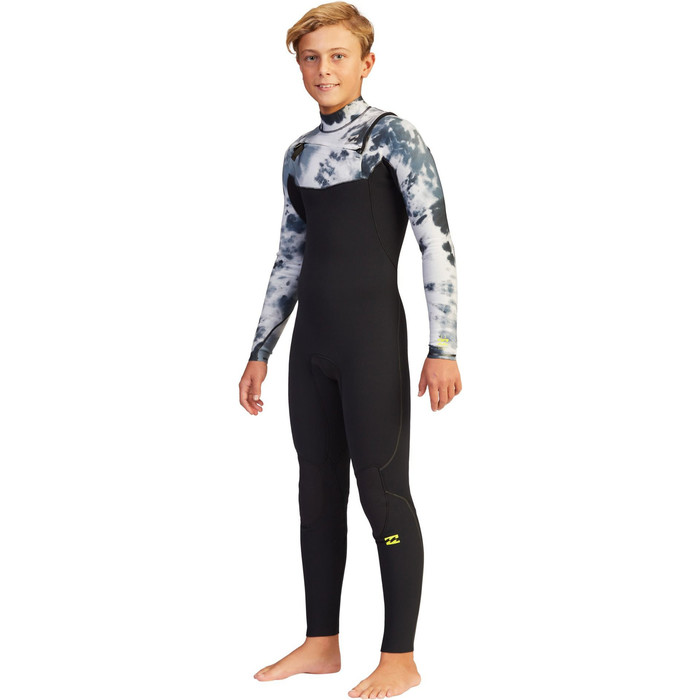 2021 Billabong Junior Jongens Furnace Comp 4/3mm Wetsuit Met Chest Zip Pro Tie Dye