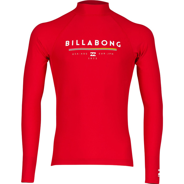 2019 Billabong Junior Boys Unity Long Sleeve Rash Vest Red N4KY10