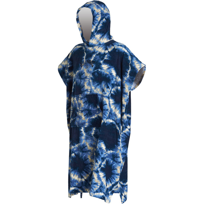 2020 Billabong Mens Hooded Poncho Change Towel S4BR53 - Blue Tie Dye