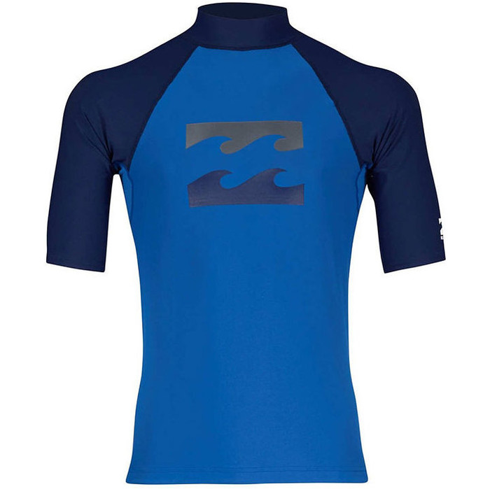 Billabong Junior Team Wave Short Sleeve Rash Vest PETROL BLUE H4KY03