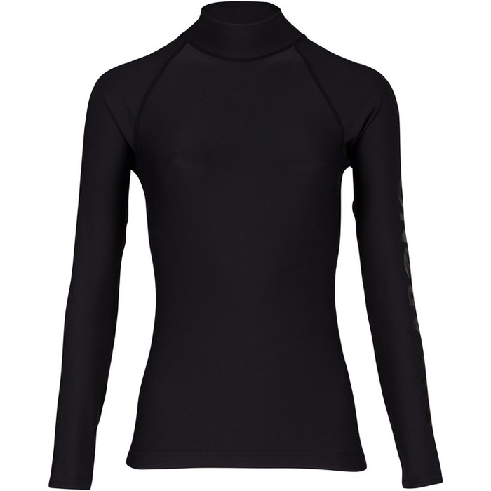 2018 Billabong Womens Logo Long Sleeve Rash Vest BLACK PEBBLE H4GY02