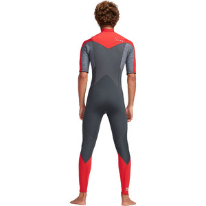 2019 Billabong Mens 2mm Furnace Absolute Comp Chest Zip Wetsuit Red Grey N42M19