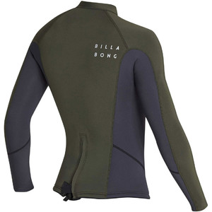 2019 Billabong Hombres 2mm Furnace Absolute Comp Ls Neo Chaqueta Negro Olive N42m25