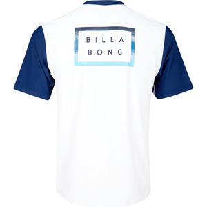 2019 Billabong Hombres Troquelados Surf Rash Camiseta Blanca N4my03
