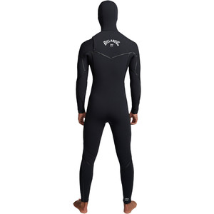 2019 Billabong Mannen Furnace Carbon Ultra 7/6mm Hooded Chest Zip Wetsuit Zwart Q47m01