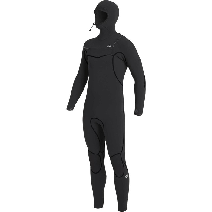 2020 Billabong Mannen Furnace 5/4mm Chest Zip Hooded Wetsuit U45m52 - Zwart