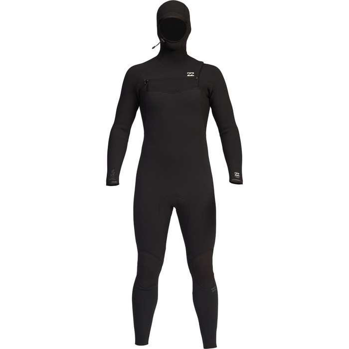 2022 Billabong Mens Furnace Comp 4/3mm Chest Zip Hooded Wetsuit ABYW200103 - Black