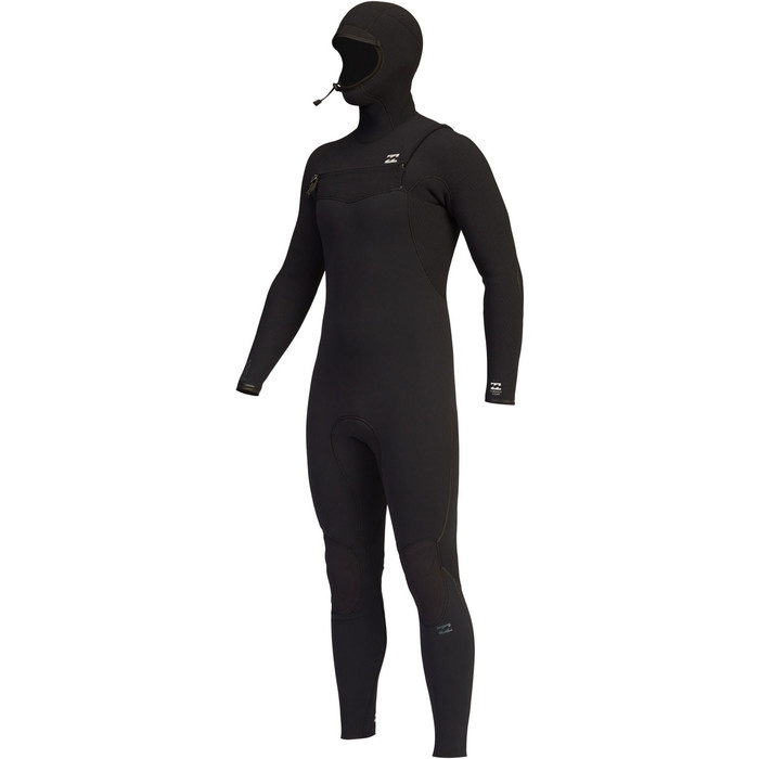 2021 Billabong Mens Furnace Comp 4/3mm Chest Zip Hooded Wetsuit Z44M13 - Black