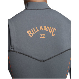 2019 Billabong Furnace Masculino Comp 4/3mm Wetsuit Zipperless Cinza Escuro Q44m05