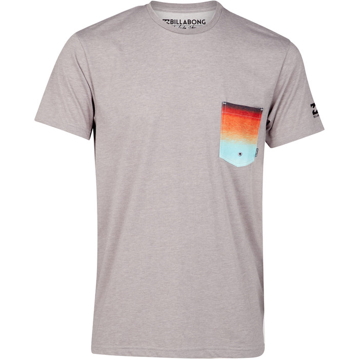 2019 Billabong T-shirt Da Surf Da Uomo Tascabile Da Tasca Grigio Erica N4eq01