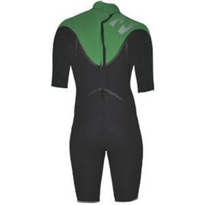 Billabong Revolution 2mm Sealed Seam Shorty Wetsuit in Black / Apple Green G42M06
