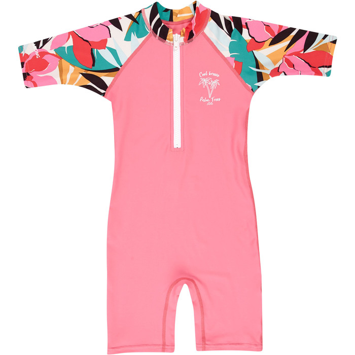 2019 Billabong Toddler Logo Combi Sun Suit Tahiti Pink N4ty02