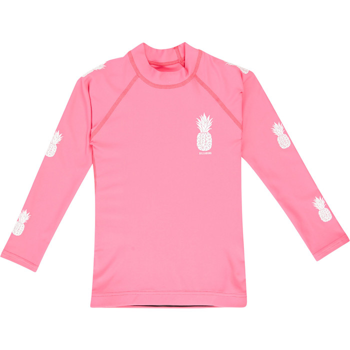 2019 Billabong Toddler Logo Long Sleeve Rash Vest Tahiti Pink N4TY03