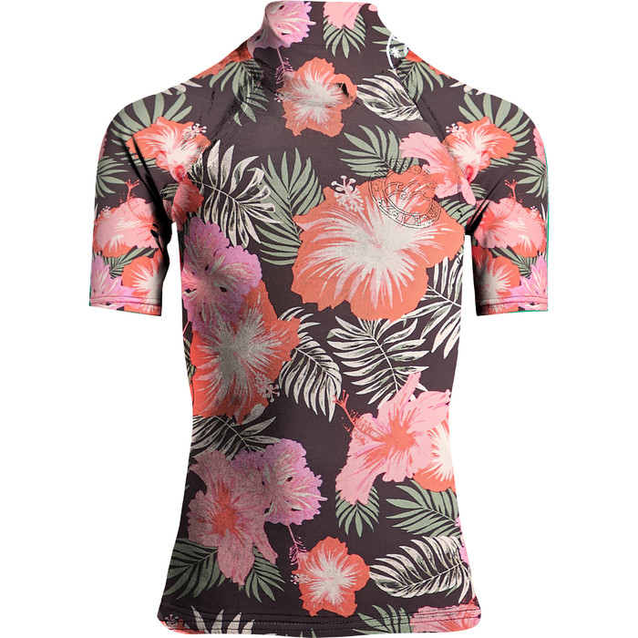 2019 Billabong Womens Flower Short Sleeve Rash Vest Hawaii N4GY03