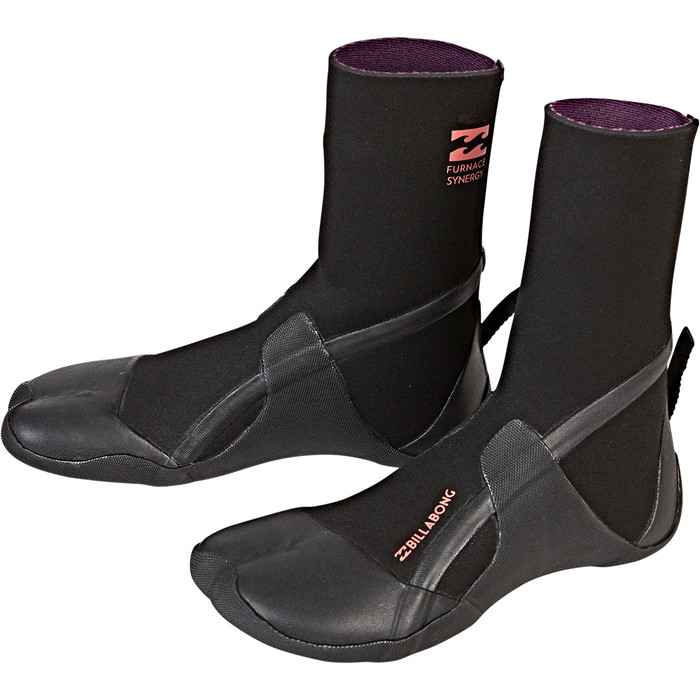 2020 Billabong Womens Furnace Synergy 3mm Split Toe Boots Black Q4BT20
