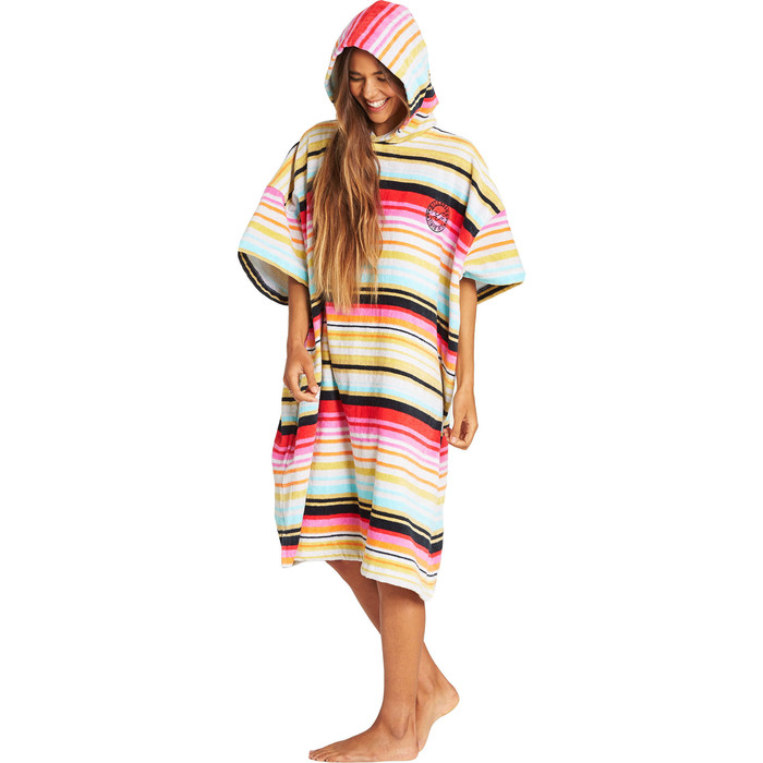 2019 Billabong Mulheres Com Capuz Mudando Robe / Poncho Serape N4br03