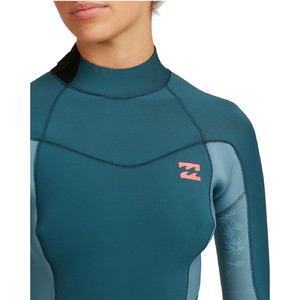 2021 Billabong Womens Synergy 5/4mm Back Zip Wetsuit W45G52 - Blue Seas