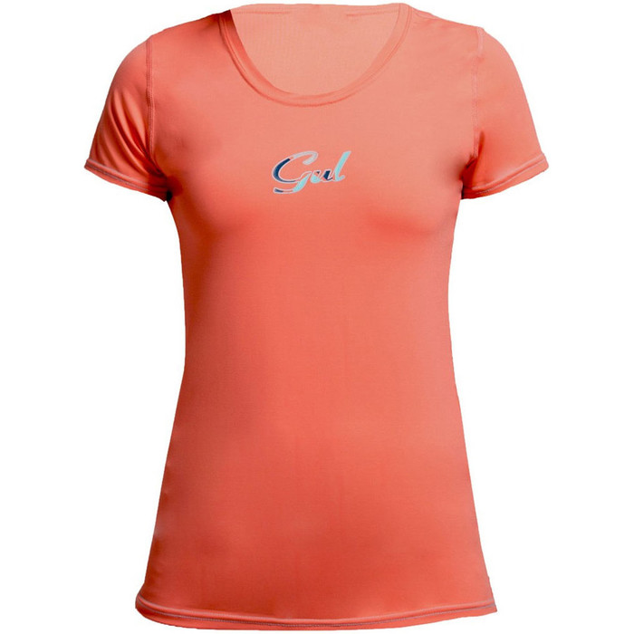 Camiseta Gul Mujer, Chaleco Coral Sarga De Manga Corta, Coral Rg0367-b2