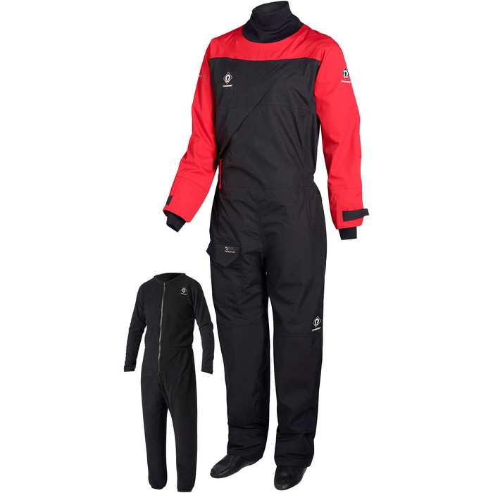 2022 Crewsaver Atacama Sport Drysuit & Gratis Onderpak 6555 - Rood / Zwart