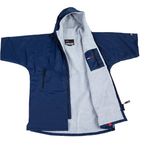 2022 Dryrobe Advance Junior Short Sleeve Premium Outdoor Changing Robe / Poncho DR100 - Navy / Grey