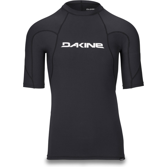 2019 Dakine Mens Heavy Duty Snug Fit Short Sleeve Rash Vest Black 10002281
