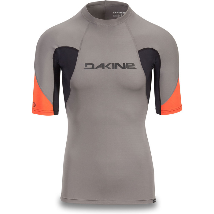 2019 Dakine Mens Heavy Duty Snug Fit Short Sleeve Rash Vest Carbon 10002281