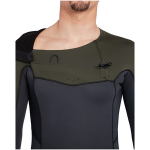 2019 Billabong Furnace Masculina Absolute 3/2mm Chest Zip Wetsuit Olive Escuro L43m09