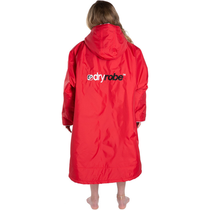 2023 Dryrobe Advance Junior Long Sleeve Change Robe DR104 - Red / Cinzento