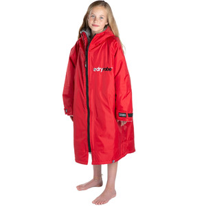 2023 Dryrobe Advance Junior Long Sleeve Change Robe DR104 - Red / Grey