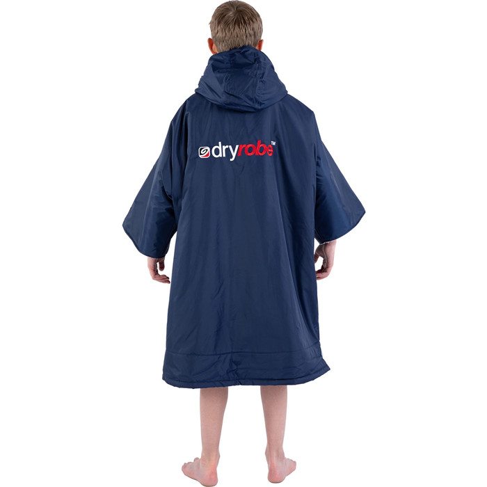 2023 Dryrobe Advance Junioreiden Lyhythihainen Vaihtovaate Robe DR100 - Navy / Grey