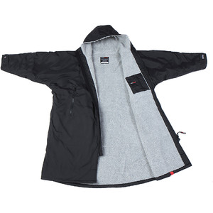 2024 Dryrobe Advance Long Sleeve Premium Outdoor Changing Robe /  Poncho DR104 - Black / Grey