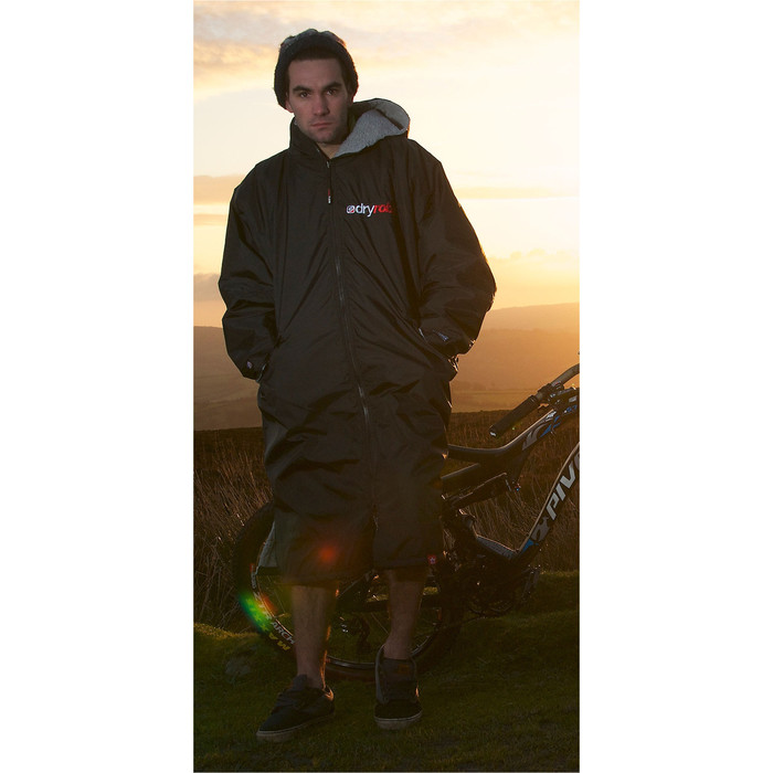 Waterproof Changing Dry Robe Poncho Long Sleeve Black all sizes 