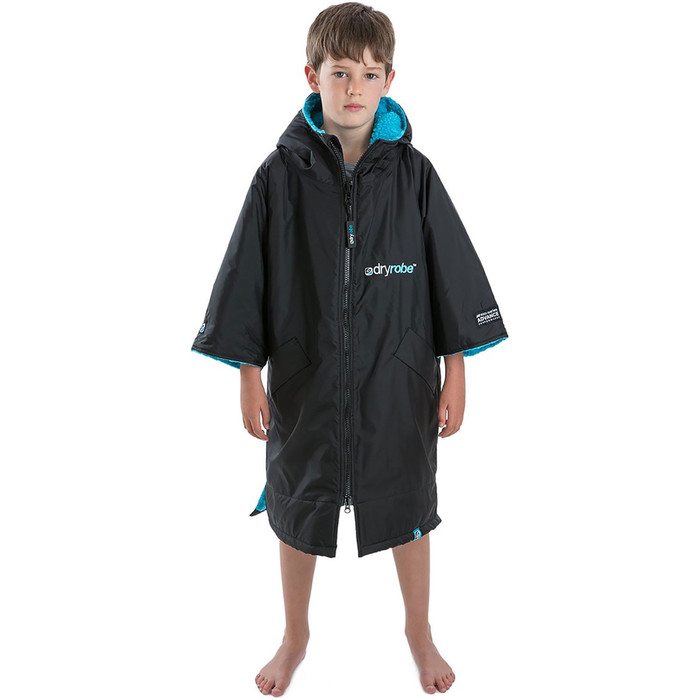 2021 Dryrobe Advance Short Sleeve Premium Outdoor Changing Robe / Poncho DR100 - Black / Blue