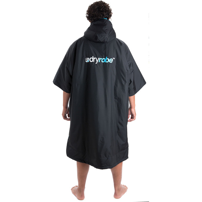 2022 Dryrobe Advance Short Sleeve Premium Outdoor Changing Robe / Poncho DR100 - Black / Blue