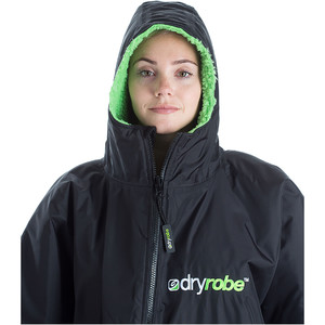 2024 Dryrobe Premium Outdoor Changing Robe / Poncho DR100 - Noir / Vert