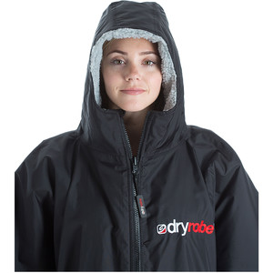 2024 Dryrobe Advance Dryrobe Premium Outdoor Wechsel Robe / Poncho Dr100 - Schwarz / Grau