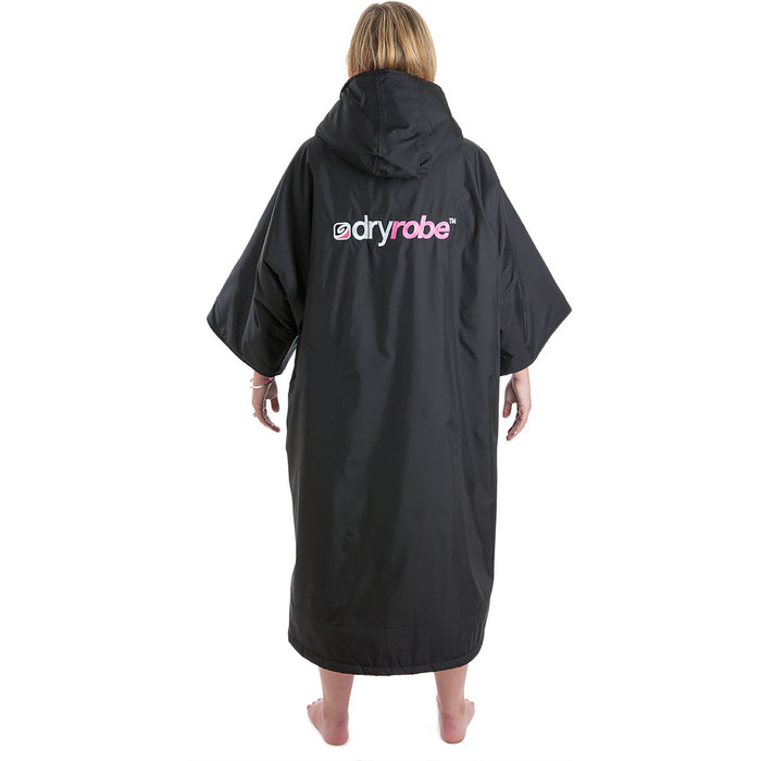 2023 Dryrobe Advance Kurzarm-Wechsel Robe DR100 - Black / Pink