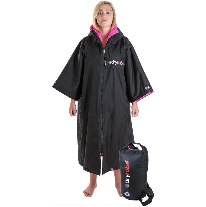 2024 Dryrobe Premium Sleeve Premium Changing Robe & Compressie Reistas Pakketdeal - Zwart / Roze