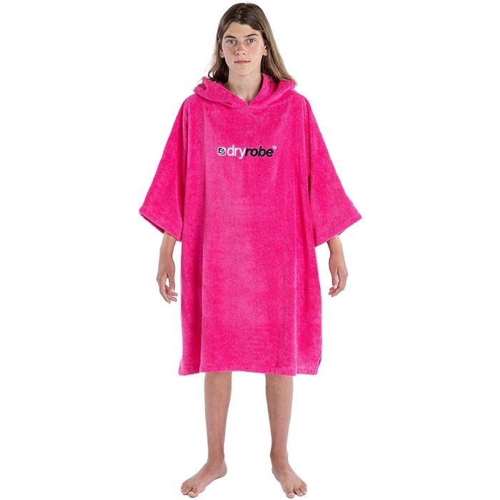 2023 Dryrobe Junior Bio-Baumwoll-Kapuzenhandtuch Zum Wechseln Robe - Pink
