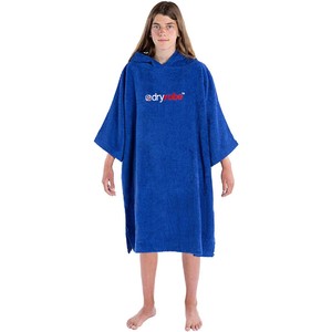 2023 Dryrobe Junior Organic Cotton Hooded Towel Changing Robe / Poncho - Royal Blue